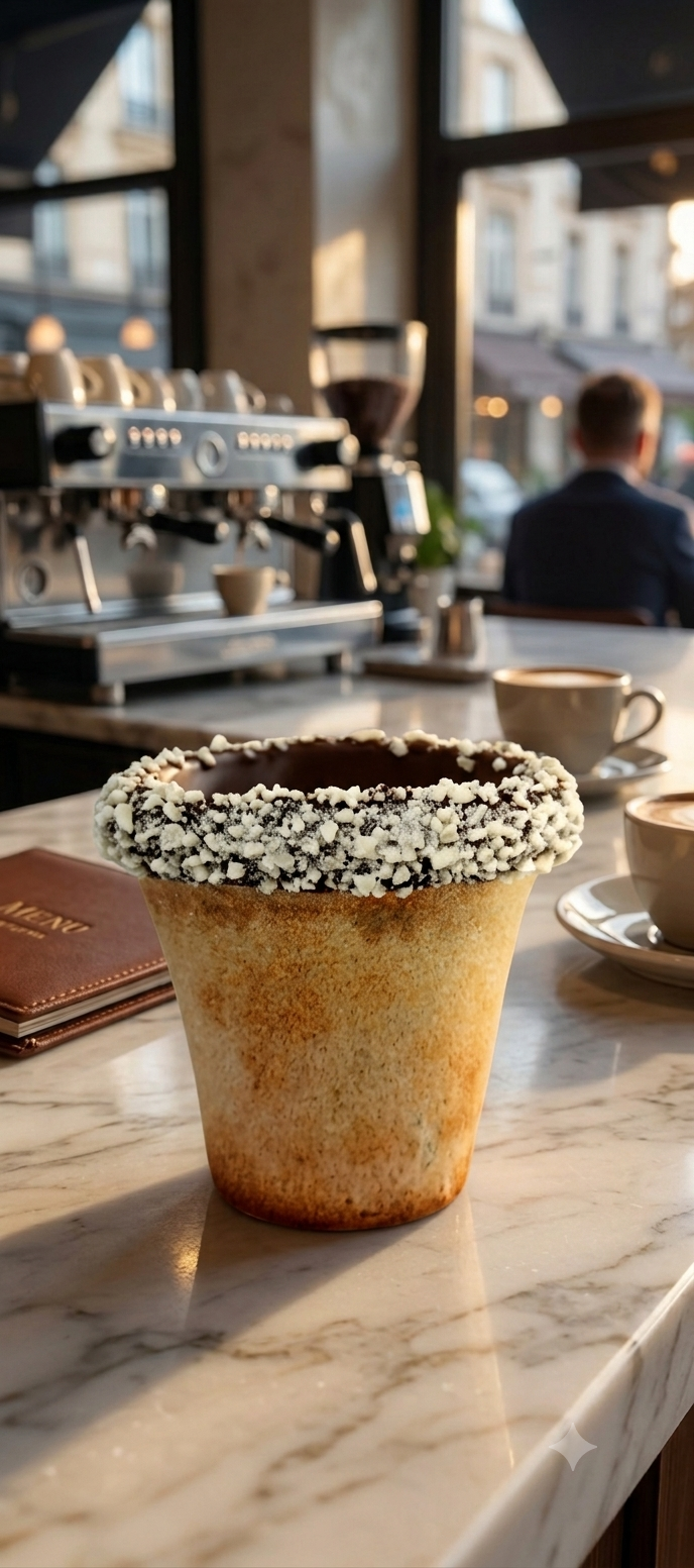 Taza Comestible con Chocolate Blanco 6AM